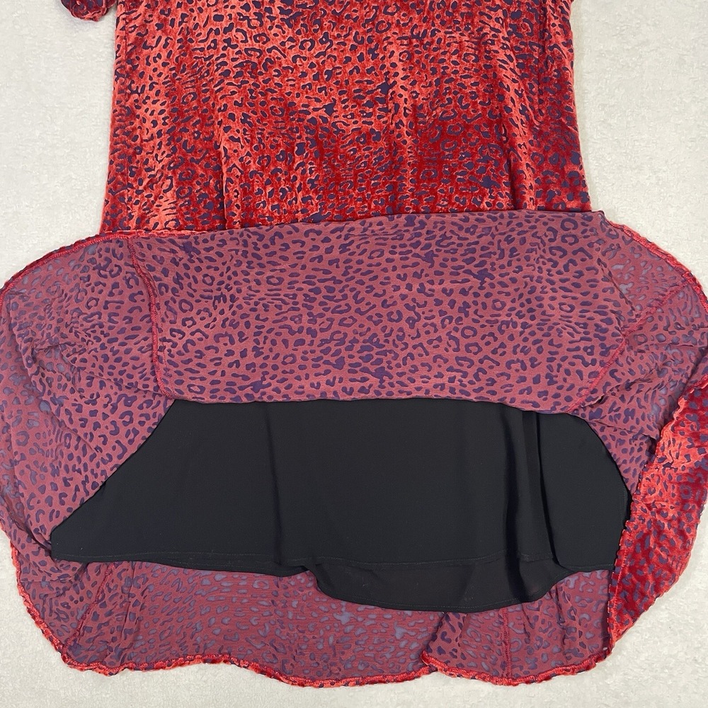 Johnny Was Jade Collection Doris Silk Blend Mini Dress Flare Boho Red Blue XS - Picture 7 of 11